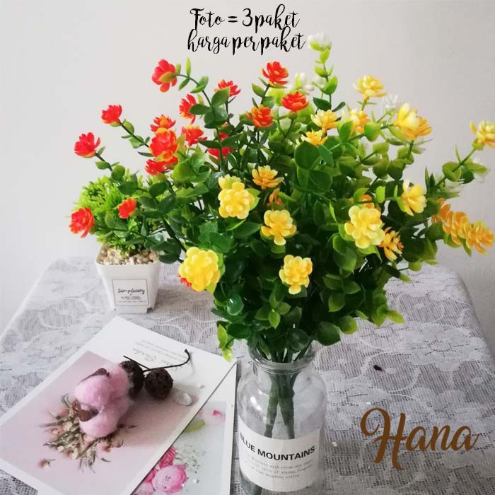 bunga asoka mini/ bunga plastik/ rumput palsu/daun eukaliptus asoka-1