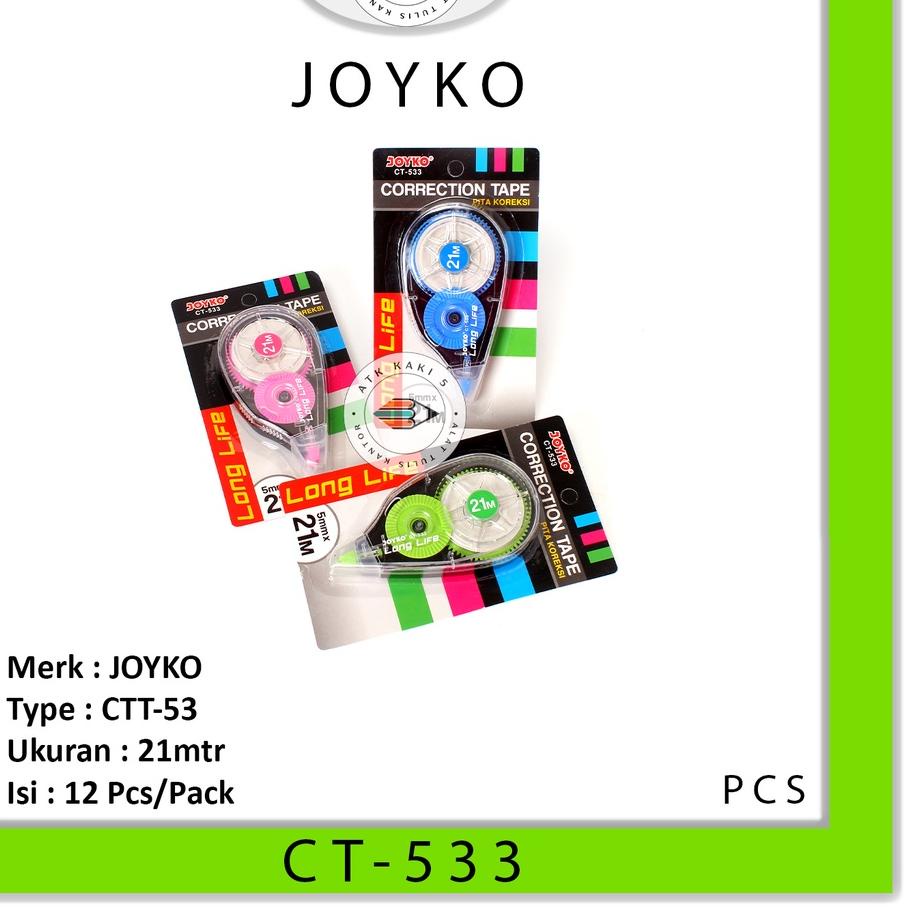 

[Terlaris Today]/【SHOPEE MALL】/5.5 BRANDS FESTIVAL/5.5 COD/【F⚡ASH SALE✅】 JOYKO - Correction Tape Tip-Ex Roll Long Life 21m - CT-533 - Pcs ❤[BIG ⚡ALE!!!]❤