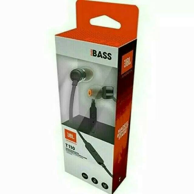 JBL T110 earphones headset warna hitam