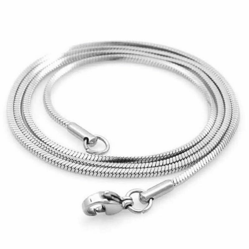 Kalung Kotak Titanium Stainless Steel Anti Karat