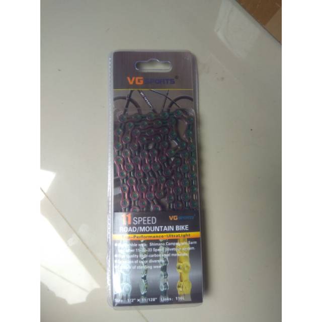 VG Sports Rantai Sepeda 11Speed Half Hollow Colorful Rantai Sepeda MTB Rantai Sepeda Lipat