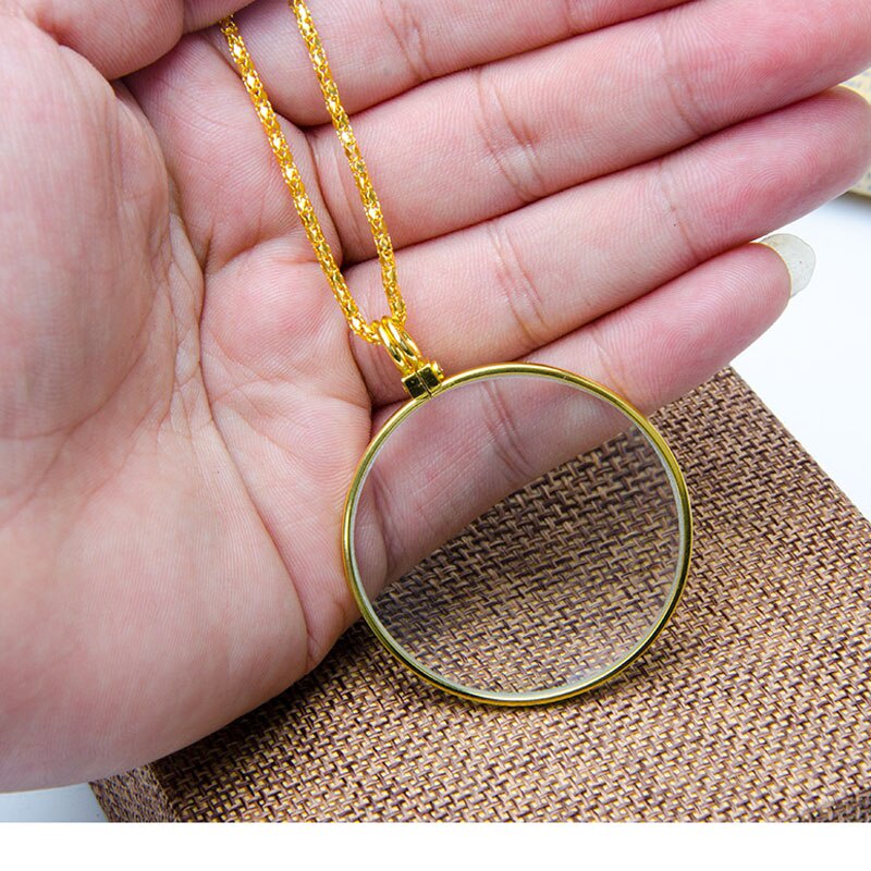 Kaca Pembesar Monocle AB87 / Kalung Rantai Liontin Magnifying Jewelry