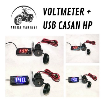 VOLTMETER AKI MINI PLUS USB CASAN HP BULAT MOTOR