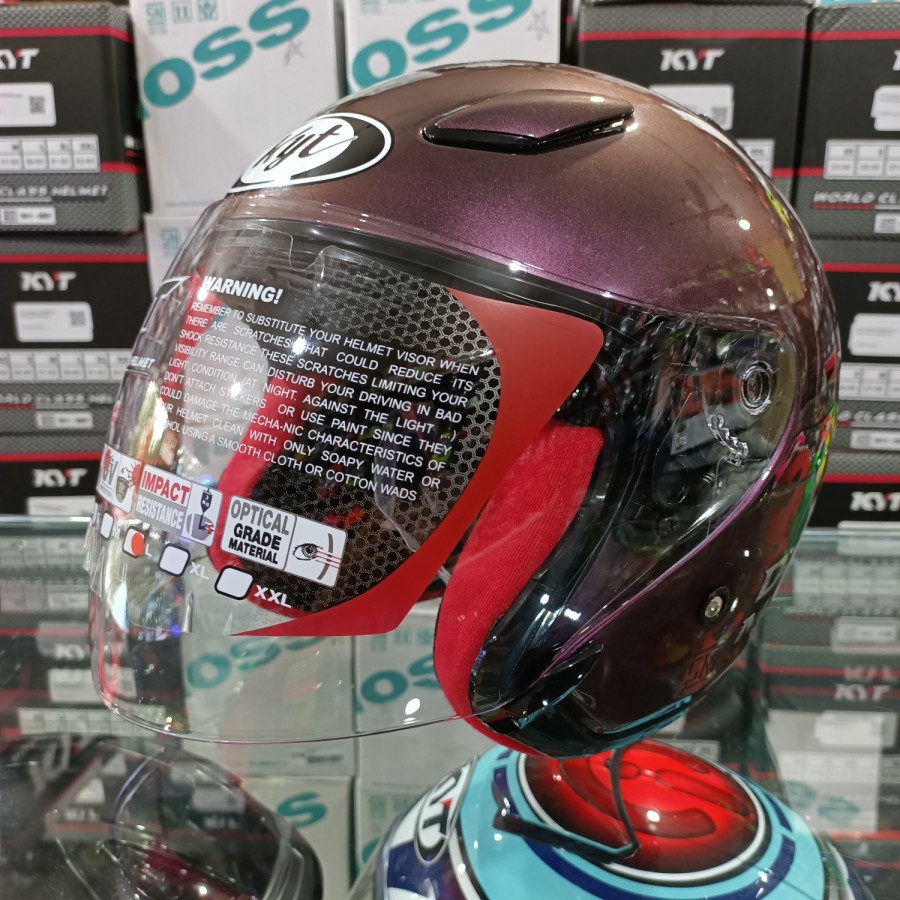 Jual Helm Motor SNI KYT DJ Maru Solid Purple Ungu Half Face Helem