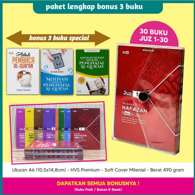 Alquran mujazza per juz Alquran hafalan mudah hafazan per juz A6 ukuran saku