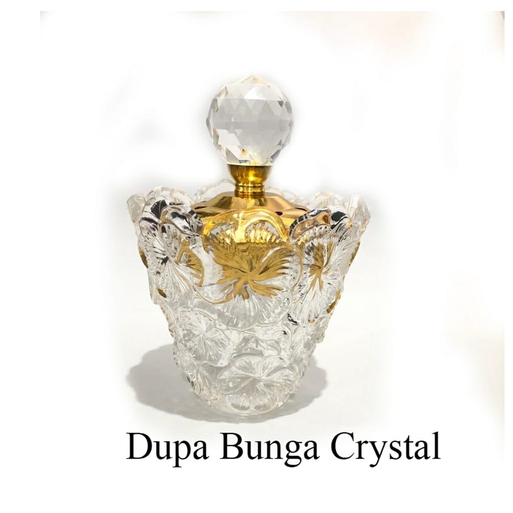 Tempat Bakar Dupa mabkharah Model Gelas Crystal / Bunga Crystal