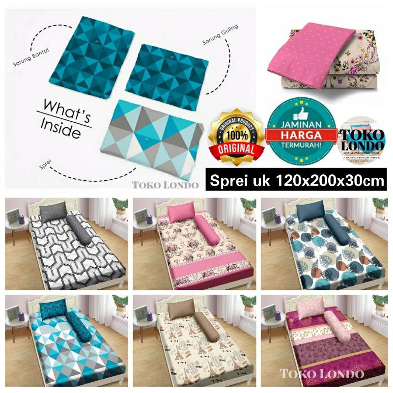 Sprei VALLERY QUINCY  MOTIF uk SINGLE SIZE 120X200 Tinggi 30cm T30cm Sprei Bahan Katun Jepang Murah Motif Abstrak Carara Delphi Baltic Diamond Espresso Gemma Hugo Lisa Luxton Rossa Raskal Sakura Salva Tamara Venus