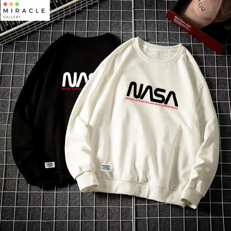 Sweater Oblong Crewneck Couple / Baju Pasangan NASA COUPLE Bahan Fleece Premium