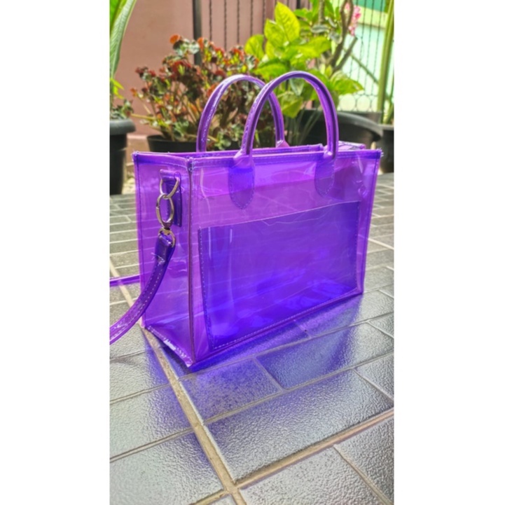 Tas Slingbag mika pvc Jelly free gantungan ( Senja )