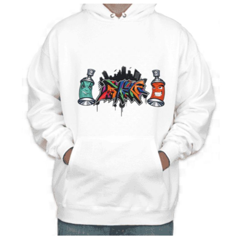Hoodie Street Style Graffiti / Hoodie Unisex Pria dan Wanita Cotton Fleece Tebal Dan Lembut
