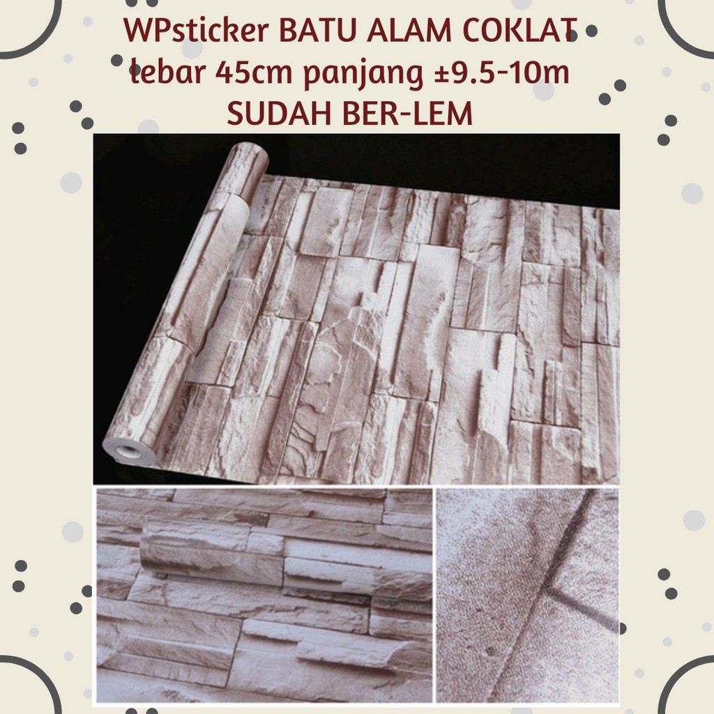 Hisanaagrosir Semarang Wallpaper Dinding 10m Batu Alam Coklat Shopee Indonesia