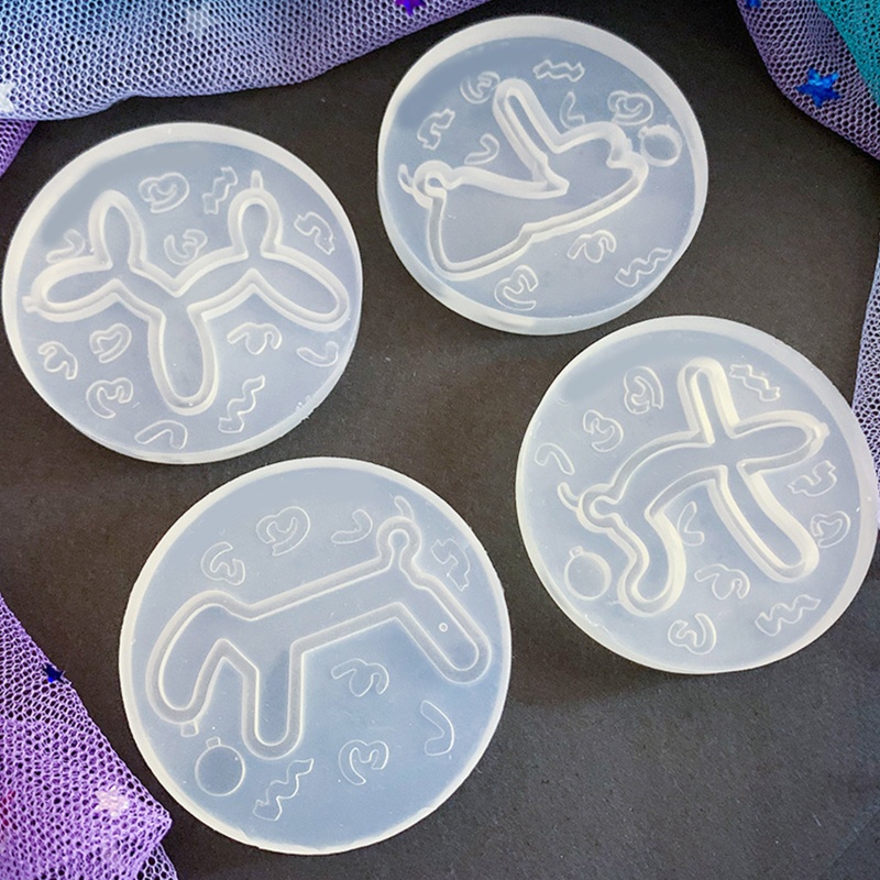 Siy Cetakan Resin Epoksi Bentuk Balon Anjing Bahan Silikon Untuk Gantungan Kunci Handmade