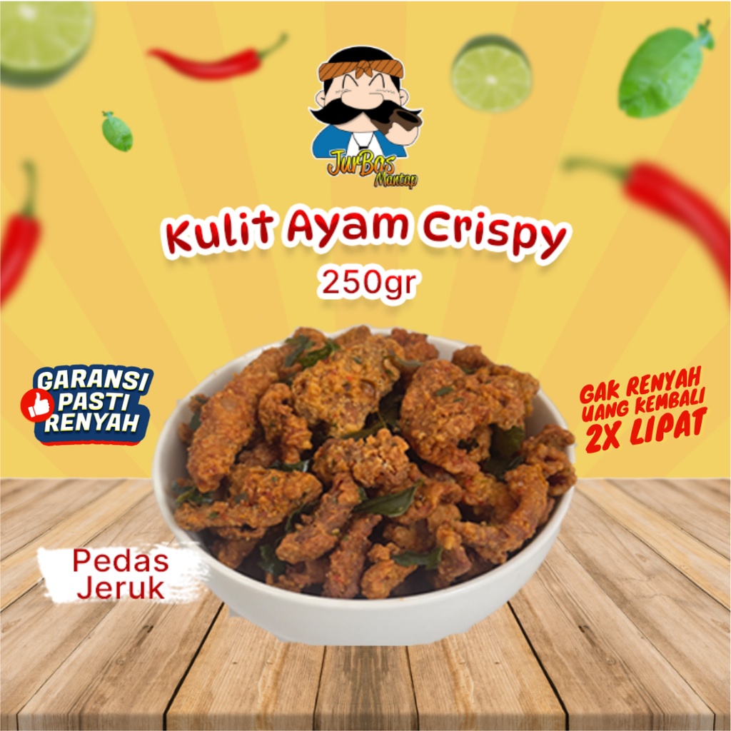 Kulit Ayam Crispy Pedas Daun Jeruk Juragan Basreng 250gr Makanan Ringan