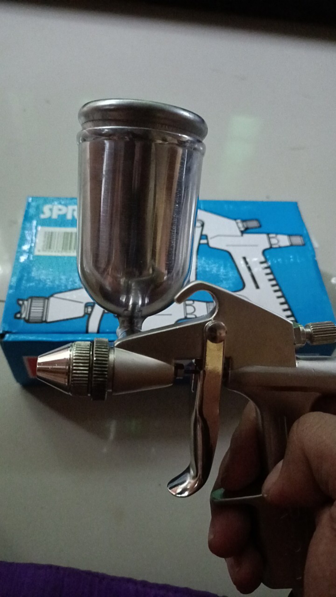 Meiji Spray Gun / Spet R2 Tabung Atas - Silver