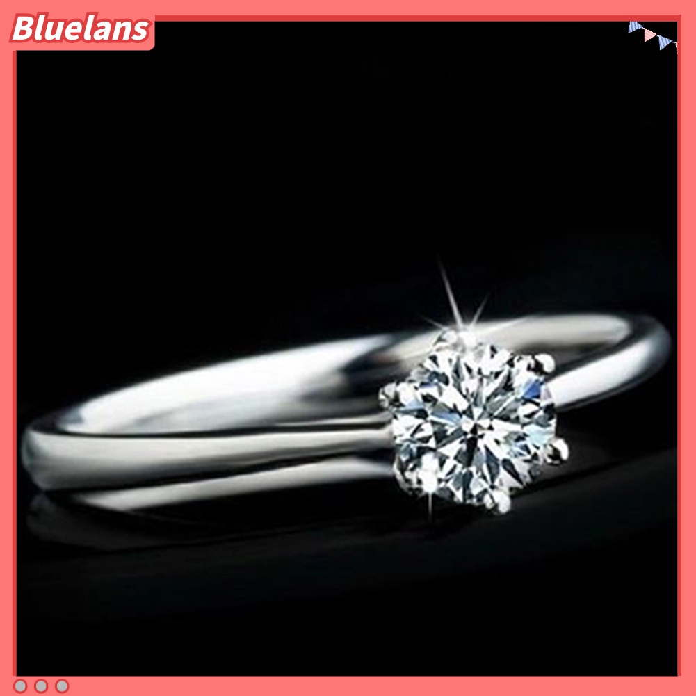 Bluelans Cincin Zircon Inlaid Ukuran 6-9 Untuk Wanita