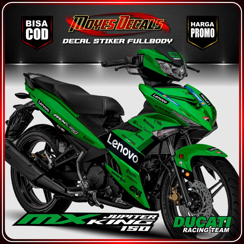 Stiker Decal New Jupiter Mx King 150 Full Body Motif Lenovo Warna Hijau