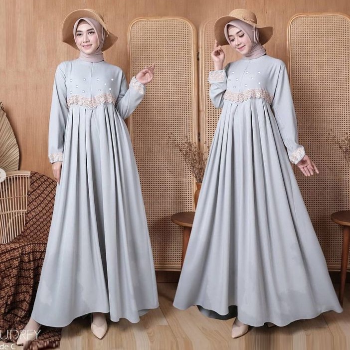 Gamis Wanita Terbaru Audy Maxy Dress Muslim Simple