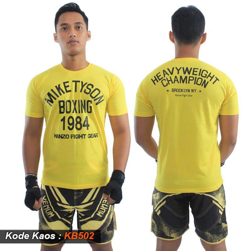KAOS BOXING MIKE TYSON YELLOW, BAJU BOXING, TSHIRT BOXING, KAOS TINJU, TSHIRT TINJU