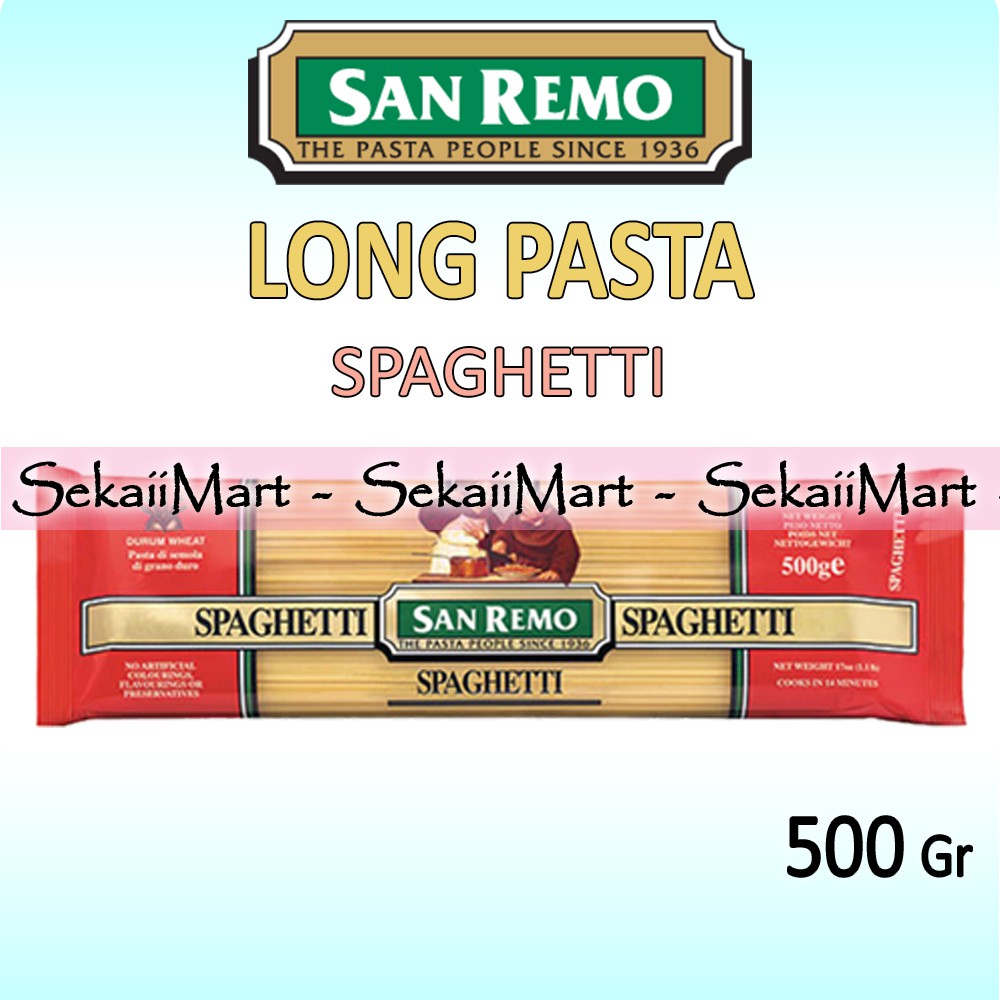 

SAN REMO Spaghetti 5 Pasta 500g - SANREMO Spagheti Gandum Semolina Pasta Model Spageti