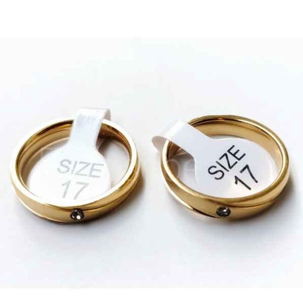 Cincin Titanium Wanita Anti Karat Asli Tidak Luntur Warna Gold Model Acecoris Fashion Mutiara Kecil
