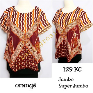  BLOUSE  129KC BLOUSE  ATASAN BATIK  MOTIF WAYANG BAHAN KATUN 