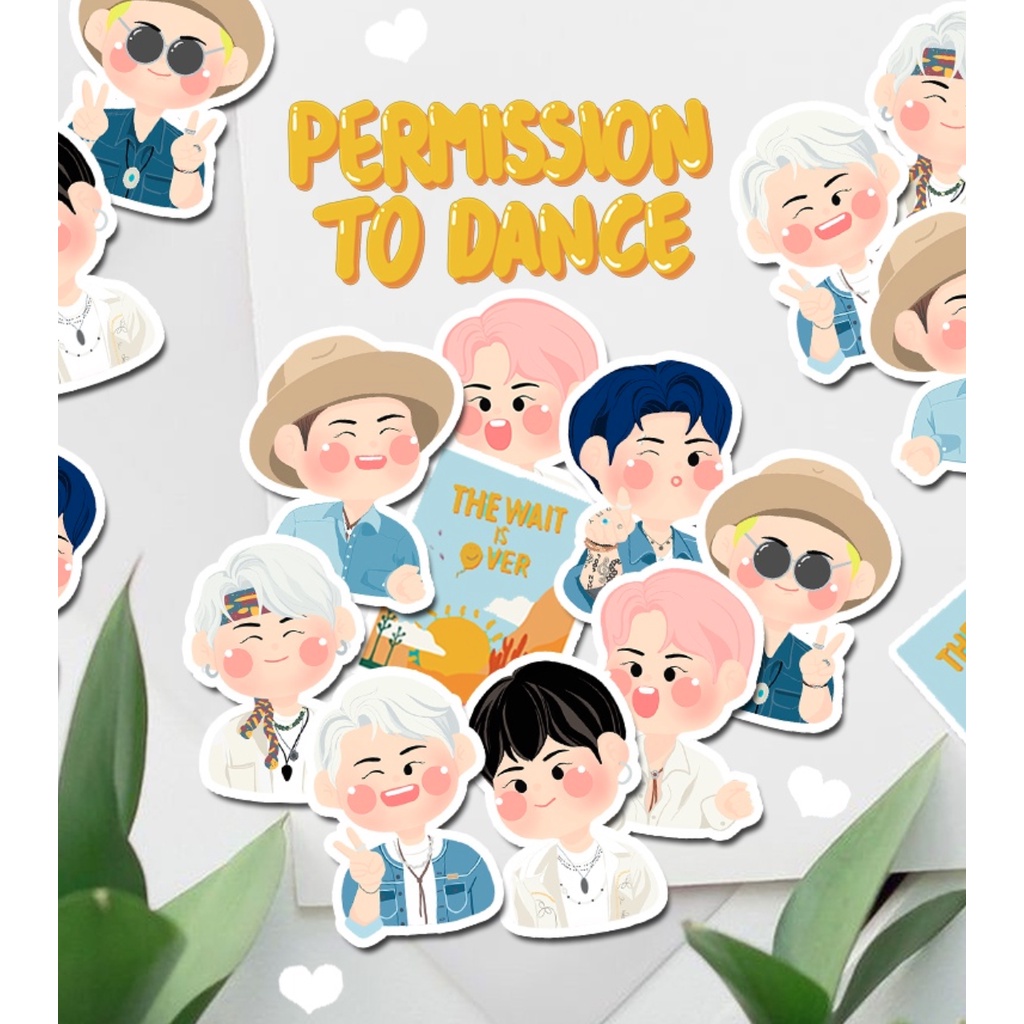 A43 STICKER 10PCS (PERMISSION TO DANCE KPOP PTD) anti air notebook scrapbook label tempel motif kartun superhero super hero unik lucu atk alat tulis kantor murah viral termurah kartun komputer leptop handphone hp smartphone laptop tembok kulkas