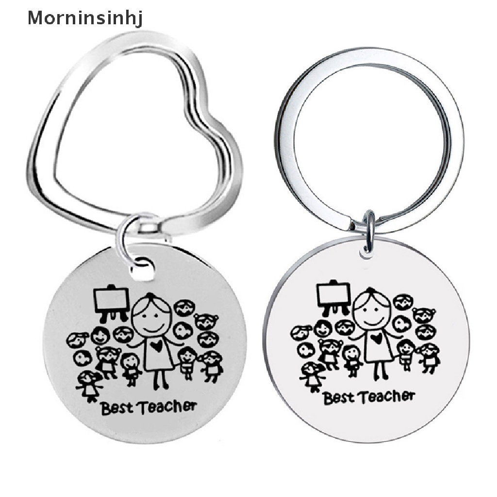 Mornin Stainless Steel Hari Guru Gantungan Kunci Kartun Potret Keyring Perhiasan Hadiah id