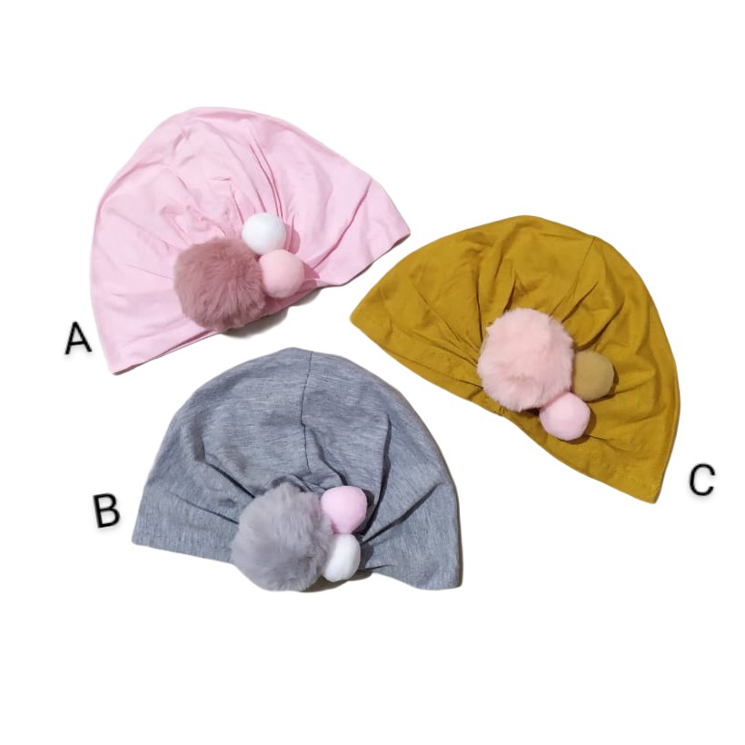 Turban bayi pompom premium