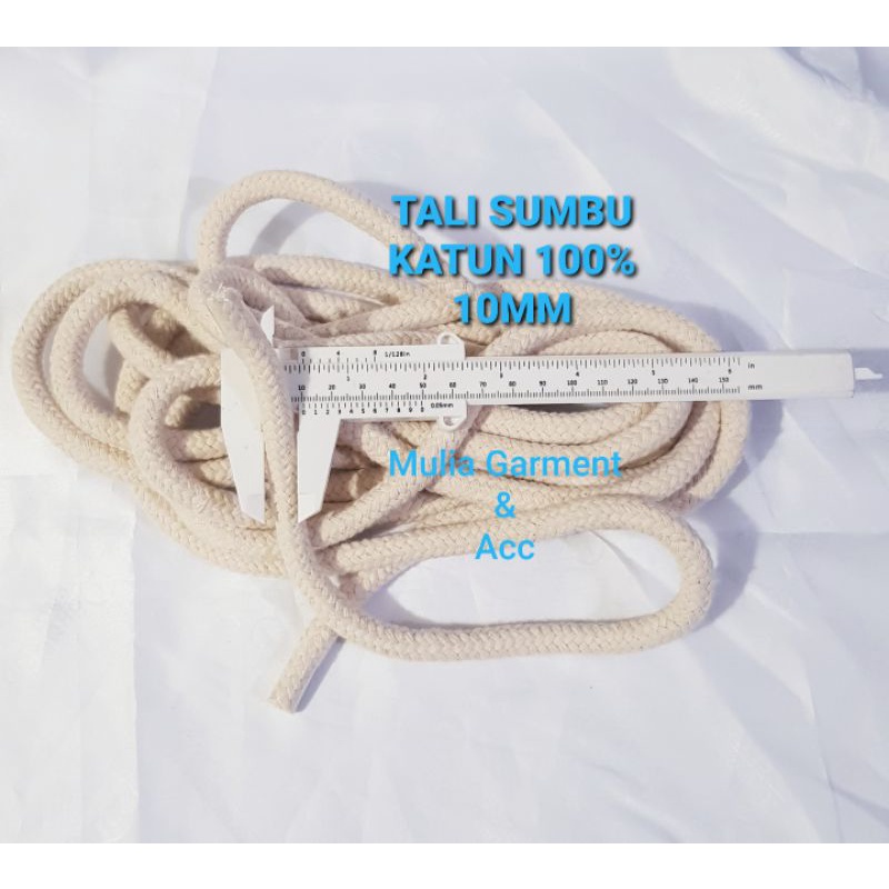 TALI SUMBU KATUN 100% DIAMETER 10mm ISI 5 METER