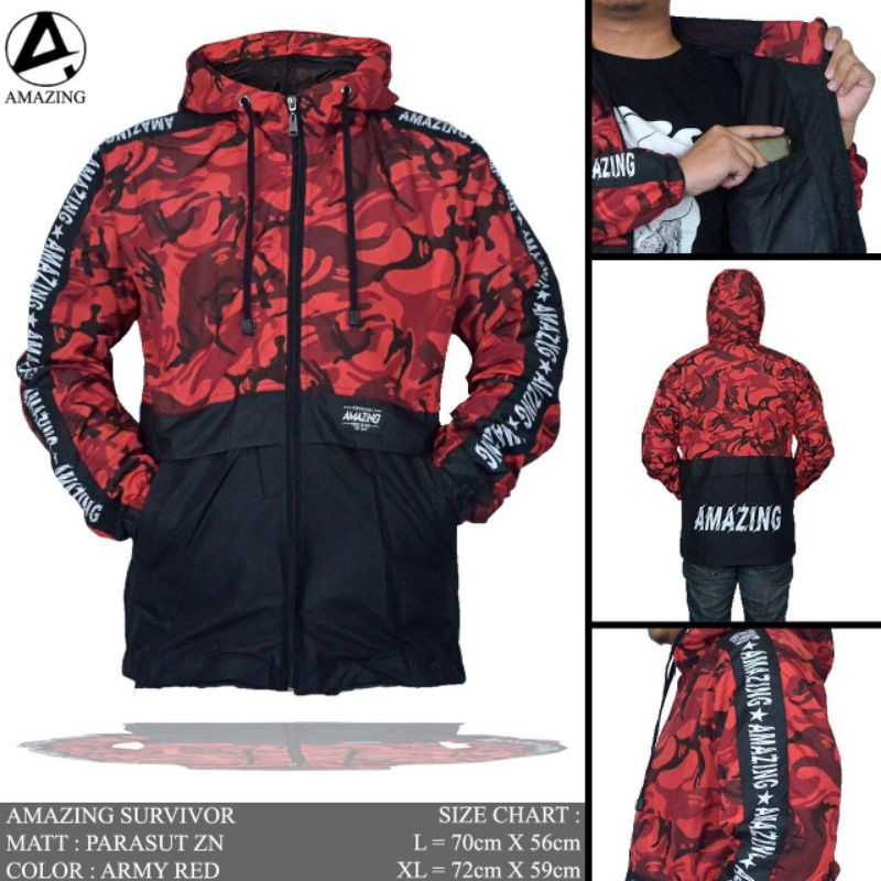 jaket survivor/ jaket anti air/jaket bikers red army