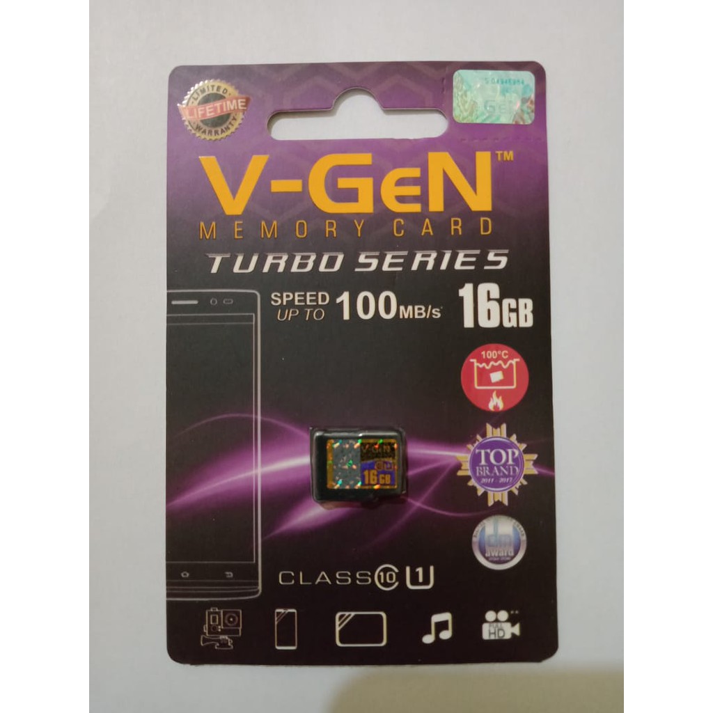 Micro SD 16 GB Turbo Series Class 10 100MB/s V-GeN (Non Adapter)