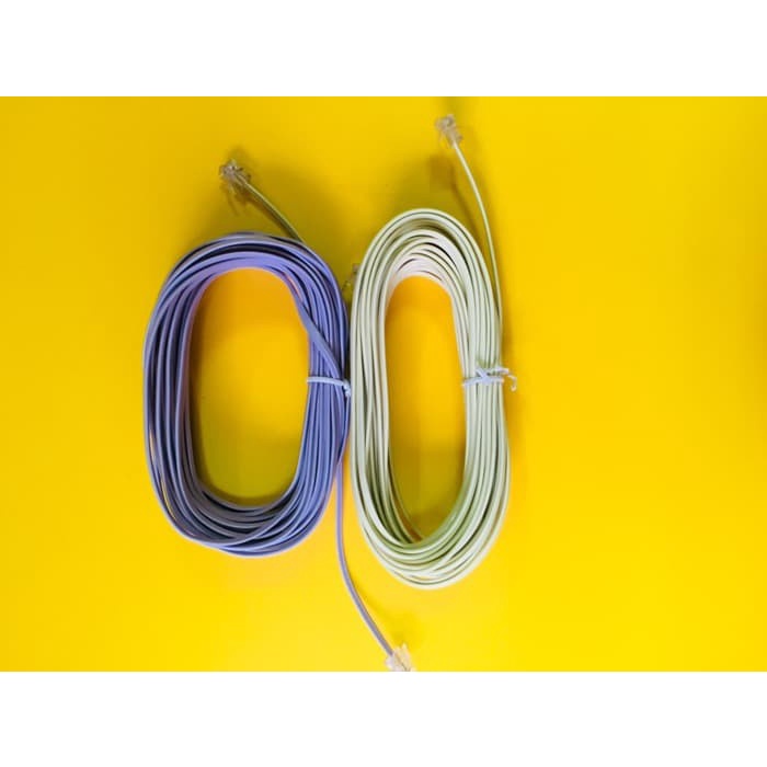 Kabel Line telepon 15 meter + jack RJ 11