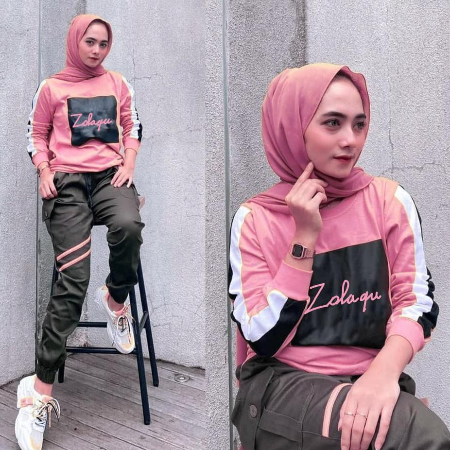 [XDC.1349] [ NEW YEAR SALE ] Zolaqu Set Sporty | Zolaku l Baju Giska Setelan Olahraga Senam Muslim W