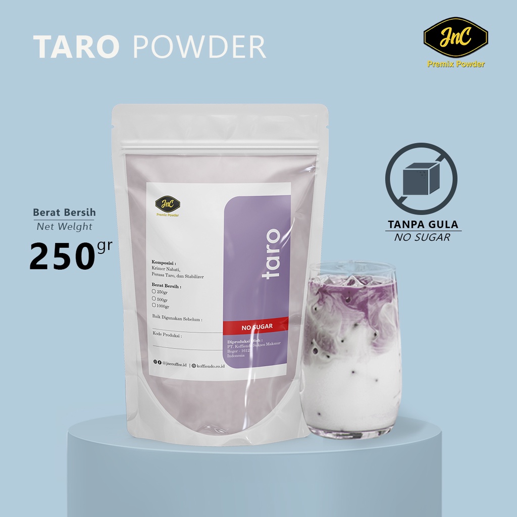 JnC Taro Tanpa Gula 250gr / bubuk minuman taro