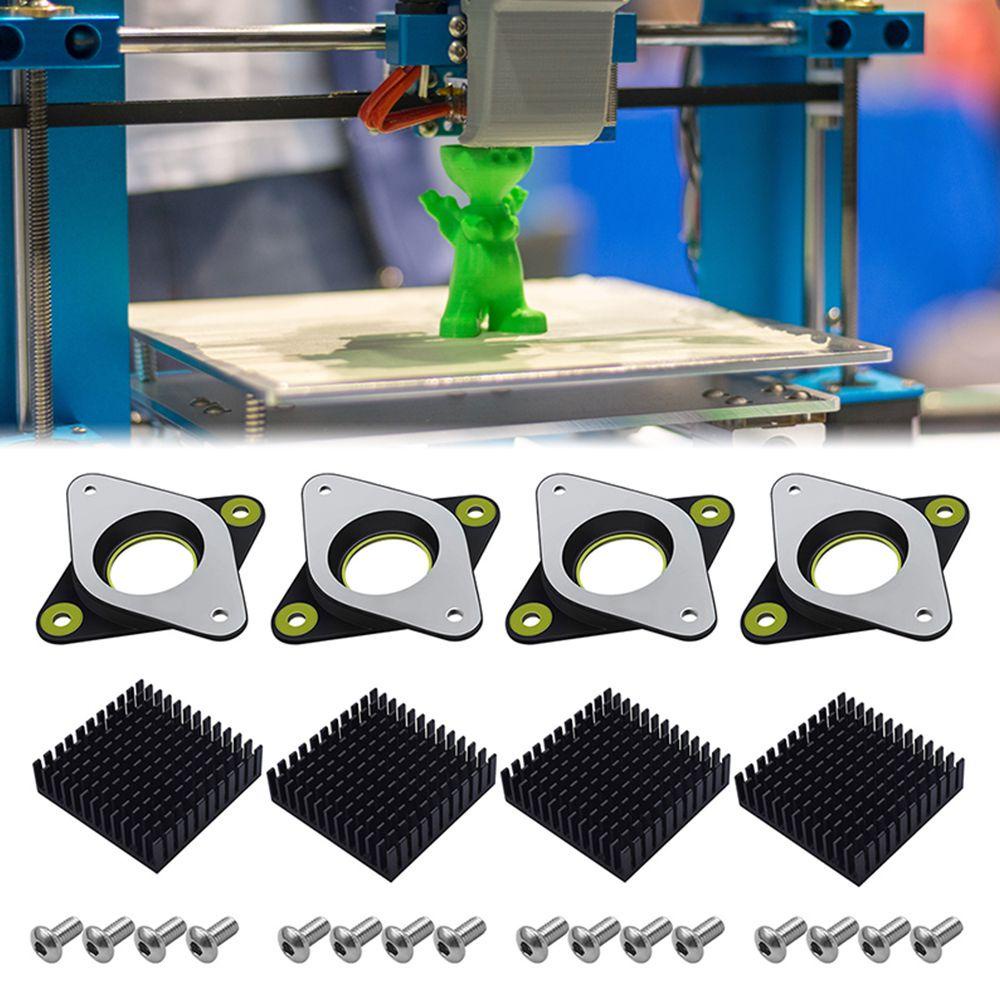 Preva 4Pcs Stepper Getaran Damper Tergantikan Aksesoris Printer 3D Logam Heat Sink