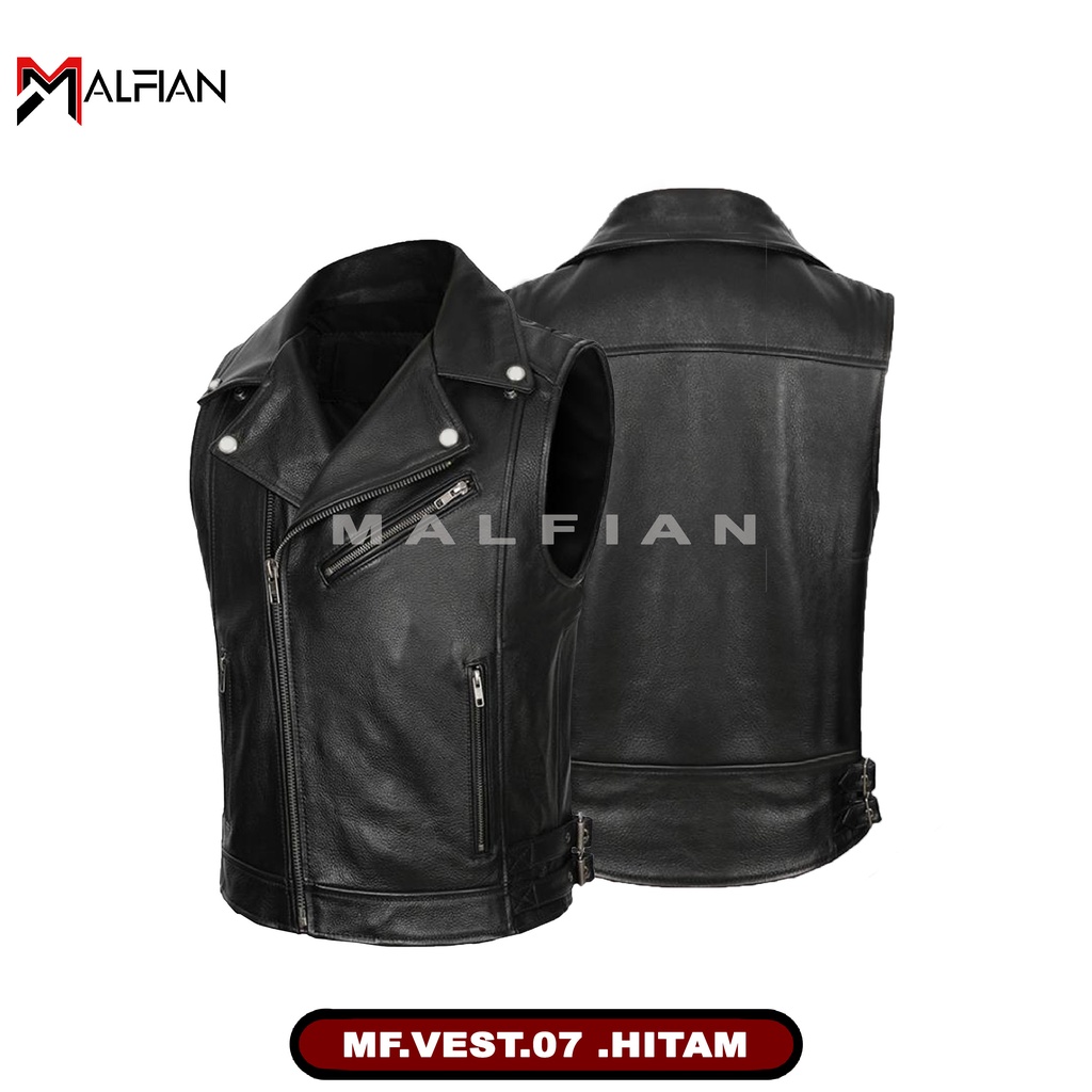 Rompi Kulit Ramones Vest Kulit Sintetis Style Riding Rompi Kulit Motor MF.VEST.07