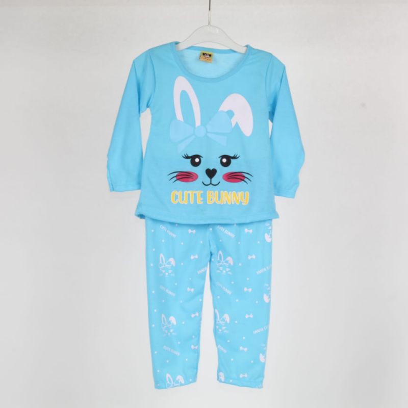 SETELAN BAJU ANAK PEREMPUAN MOTIF BUNNY 2-6 TAHUN NEW A-1