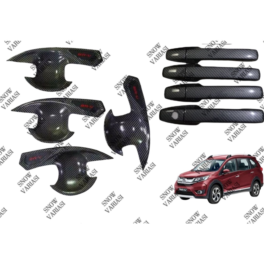 Paket Outer Handle Cover Brv 2016 2021 Hitam Chrome Carbontivo Carbon