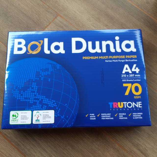 

KERTAS A4 70 GR BOLA DUNIA