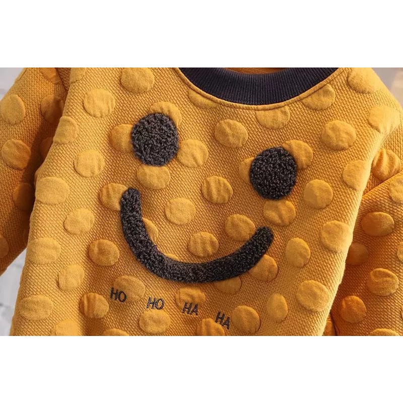 BABYLOVANTA- Baju anak laki laki impor premium 1-5 Tahun Motif SMILE BROWN baju lucu baby premium