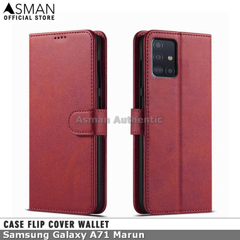 Case Samsung Galaxy A71 Leather Flip Cover Premium Edition