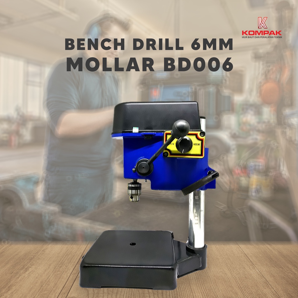 Gosend Mollar Mesin Bor Duduk 6 mm / Mini Bench Drill - MLR-BD006