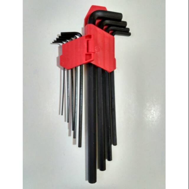 Kunci L set 9 pcs hitam panjang