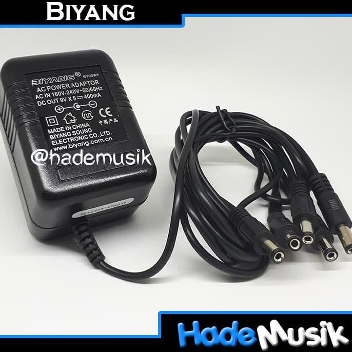 ADAPTOR BIYANG 9V 400MAH, DAISY CHAIN UNTUK 5 EFEK GITAR KODE 899