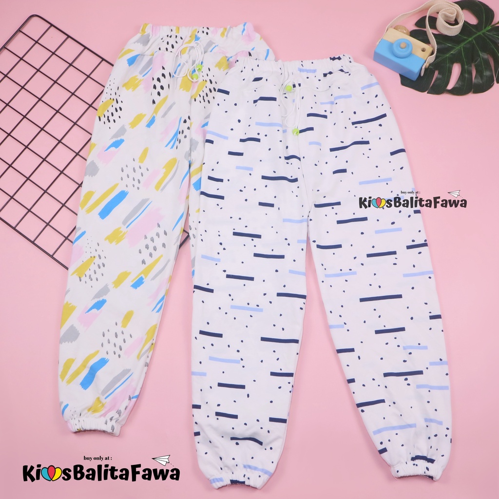 (UNIVERSAL) Jogger White Uk 1-12 Tahun / Celana Panjang Anak Laki Perempuan Grosir Joger Pants Cewek