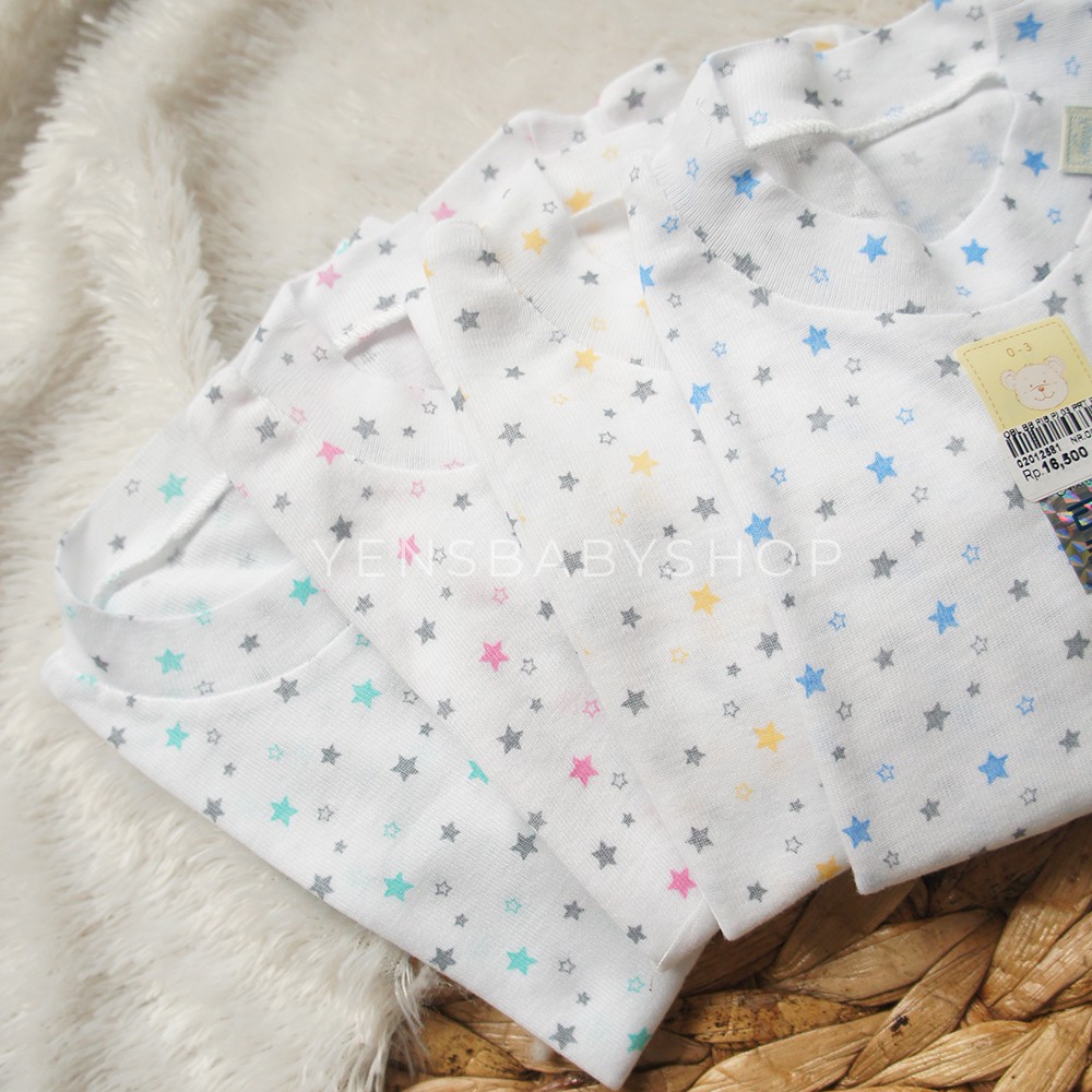 NARY Kaos Oblong Tangan Panjang  Putih Motif Bintang - Bayi