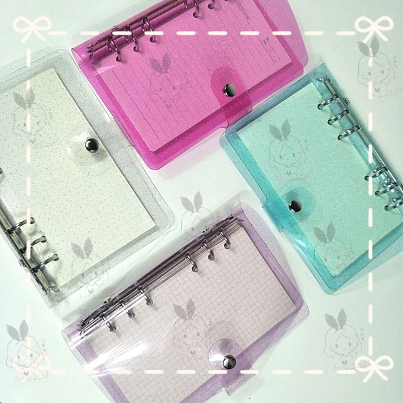 

COD DIY A6 Binder GLITTER Transparan Shiny Blink COVER ONLY murah
