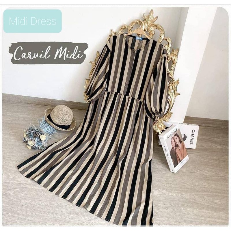 CARVIL MIDIDRES//MIDI DRESS RAYON//MIDI DRESS SALUR