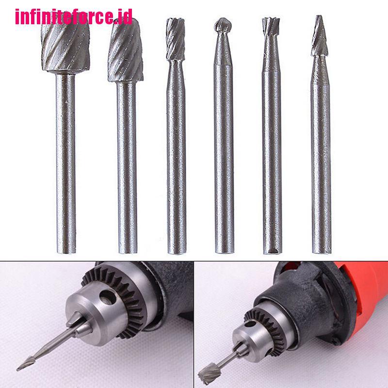 6pcs Mata Bor HSS Routing Router Grinding Bits Burr Dremel Rotary