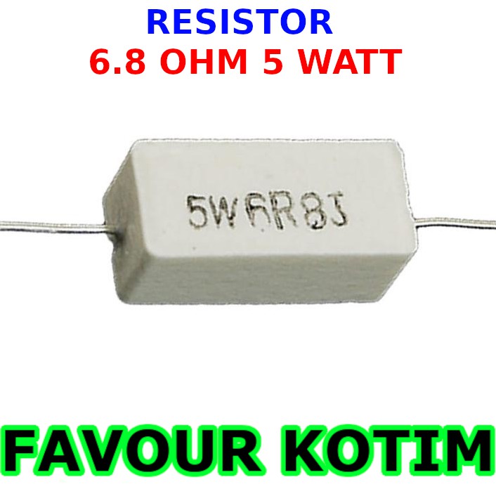 RESISTOR 6.8 OHM 6R8 5 WATT 5 PERSEN R 5W KAPUR FVKOTIM